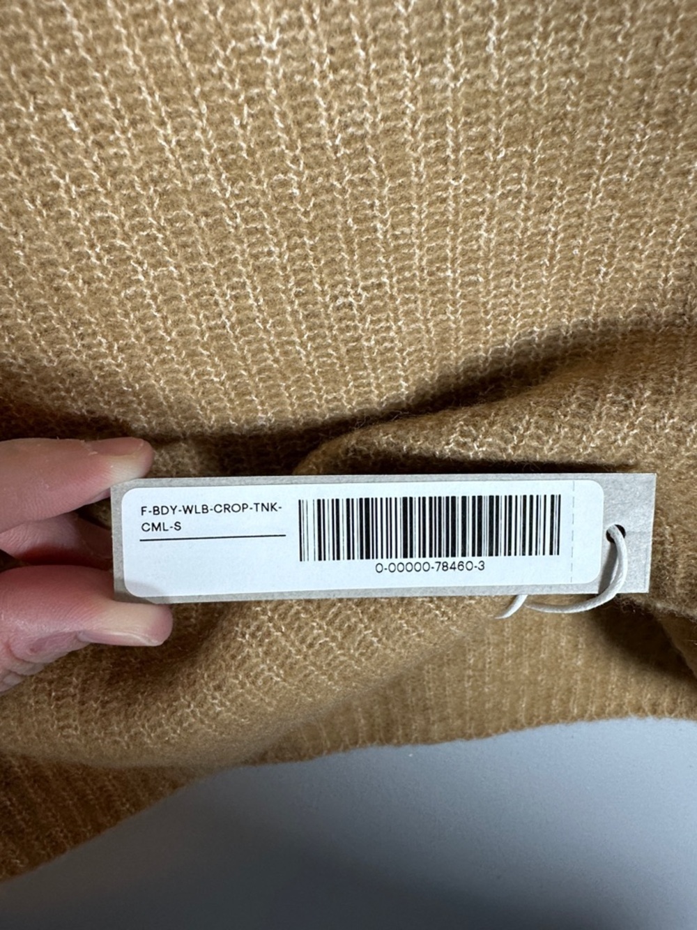 Everlane The Cozy Stretch Cropped Tank Wool Blend Camel Small NWT - Picture 6 of 9